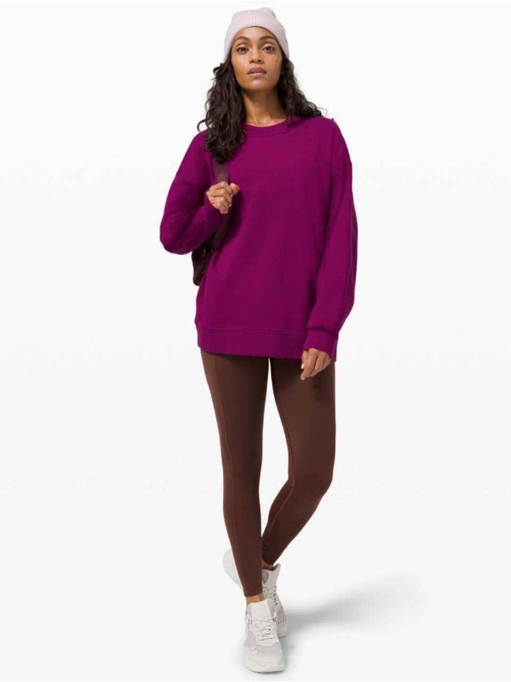 lululemon x OTF Perfectly Oversized Crew Deep Fuschia Size 6 (Medium) GUC